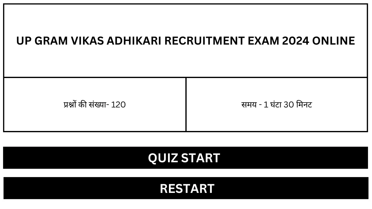 Up Gram Vikas Adhikari Recruitment Exam 2024 Online